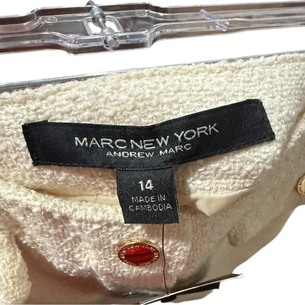 🔻Marc New York Andrew Marc Ivory Bouclé Button-Front Skirt NWT | Size 14 - Picture 4 of 8